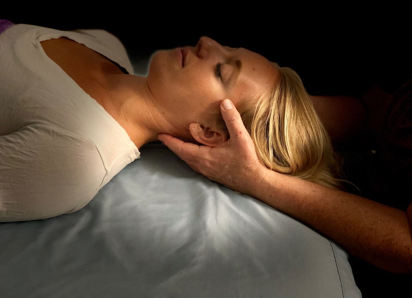 woman during craniosacral therapy session