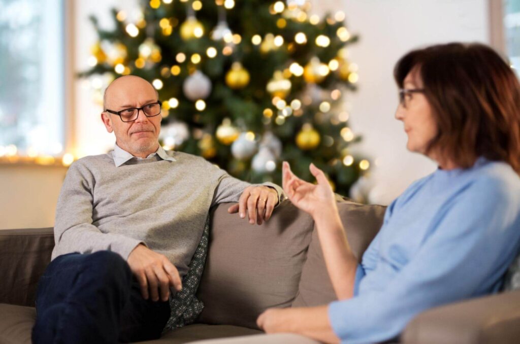 man discussing with an addiction specialist