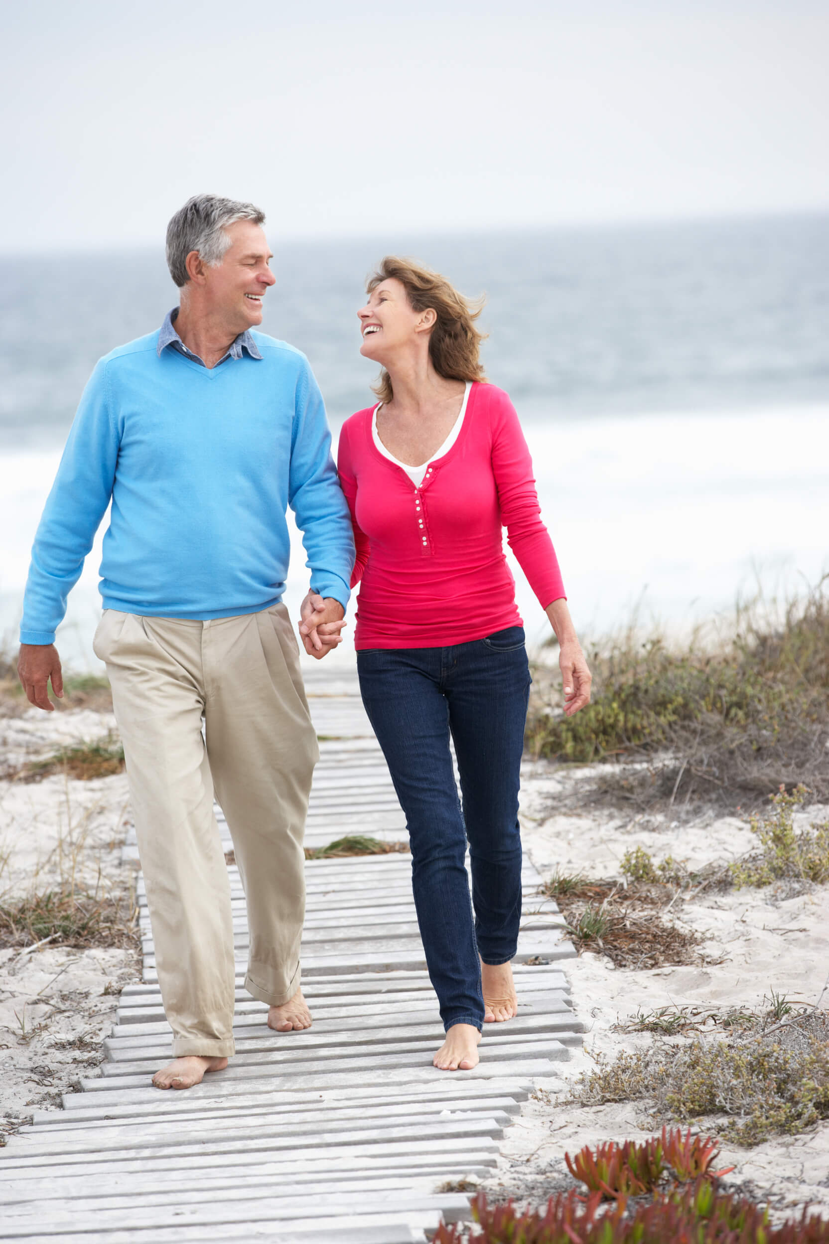 couple walking on beach